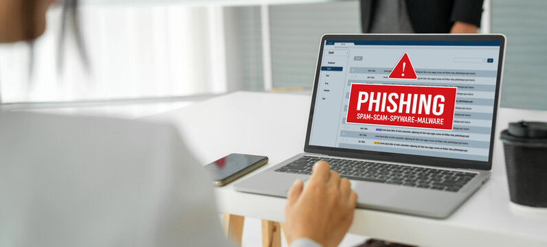 Cyber security software show alert of cyber attack for protection snugly. Danger from virus, phishing and cyber fraud.