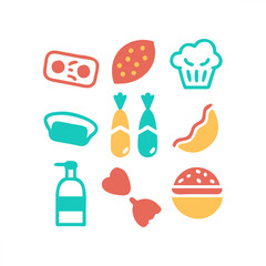 Collection of food vector icon designs
