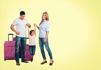 Obraz premium Happy fun family at vacation portrait.