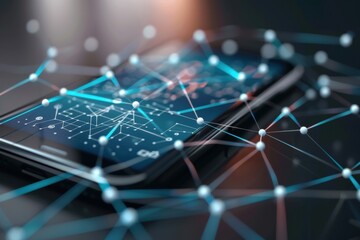 Innovative mobile communication network concept with high-speed data transfer.