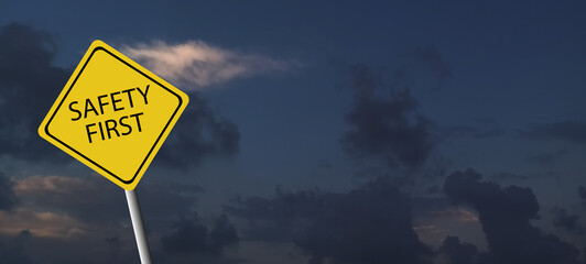 Safety first symbols, work safety, caution work hazards, danger surveillance, zero accident...