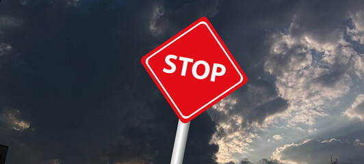 tornado warning sing against a powerful stormy background with copy space. dirty and angled sing with cyclonic winds add to the drama