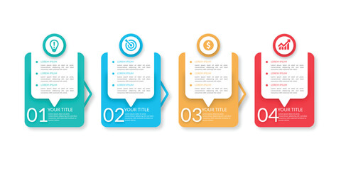 Modern Colorful Infographic Icons and 4 Options or Steps 