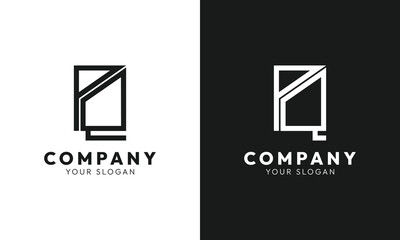 Set of Two Initials PQ Vector Lettermark Logo Design