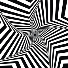 Geometrical illusion art of stars
