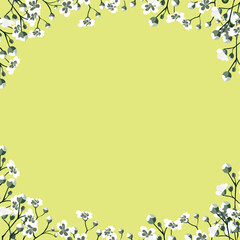 Obraz premium Vector flowers , gypsophila. design wedding postcards. a wreath of gypsophila , graphic illustration