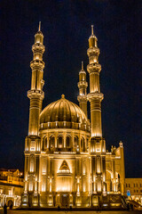 Naklejka premium Night Vision of Heydar Mosque. Baku, Azerbaijan.