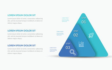 Modern  Colorful Business Infographic Template with 3 Options or Steps