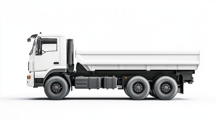Fototapeta premium White Dump Truck Side View