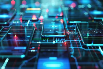 Wireless mobile network coverage concept with antennas and signal transmission.