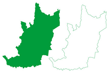 Maiquinique municipality (Bahia state, Municipalities of Brazil, Federative Republic of Brazil) map vector illustration, scribble sketch Maiquinique map