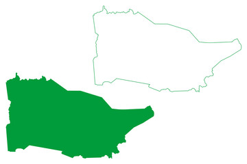 Mairi municipality (Bahia state, Municipalities of Brazil, Federative Republic of Brazil) map vector illustration, scribble sketch Mairi map