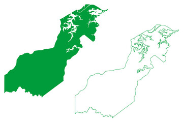 Manaquiri municipality (Amazonas state, Municipalities of Brazil, Federative Republic of Brazil) map vector illustration, scribble sketch Manaquiri map