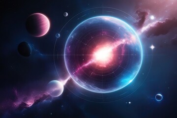 Obraz premium Stunning Ethereal 3D Cosmic Star and Shape Design for Celestial Art