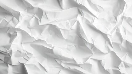 Obraz premium Crumpled White Paper Texture, Abstract Background for Design, Generated AI