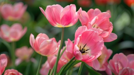 Fototapeta premium High quality photo of pink tulip flowers
