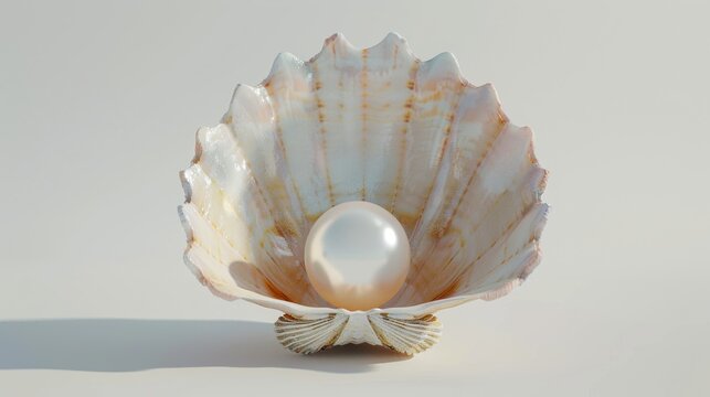 A shell with a pearl inside of it