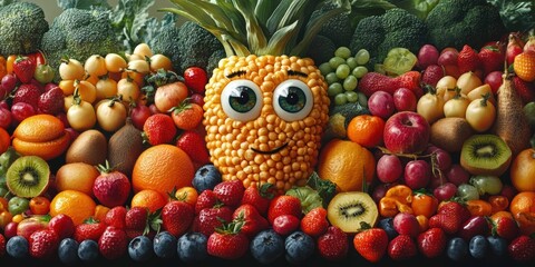 Discover a whimsical metropolis where animated fruits with faces transform daily life into colorful adventures