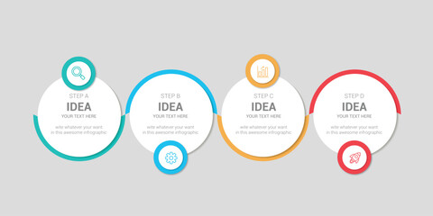 Modern Colorful  Circle Infographic template design with icons