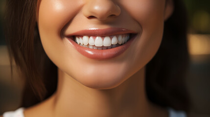 Obraz premium Close-Up of a Bright and Healthy Smile