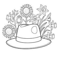 A black and white line art coloring page for kids