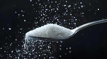 Granulated Sugar Pouring from Spoon