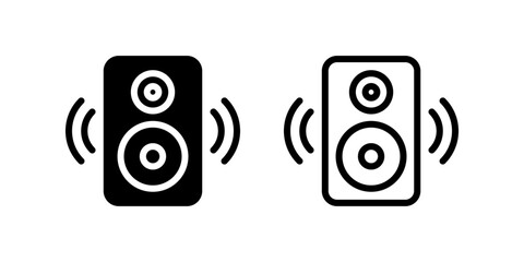 Speaker icon set. flat illustration of vector icon on white background