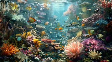 Discover the Wonders of a Vibrant Coral Reef: An Underwater Symphony of Color and Life in the Heart of the Ocean