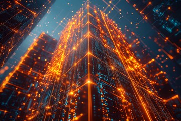 Fototapeta premium Digital Backbone, Cloud Computing and Digital Infrastructure