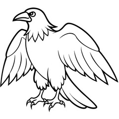 Obraz premium Ominous Raven with Outspread Wings - Vector Art