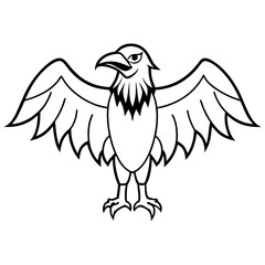 Obraz premium Ominous Raven with Outspread Wings - Vector Art