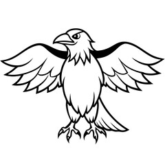 Ominous Raven with Outspread Wings - Vector Art