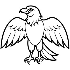 Fototapeta premium Ominous Raven with Outspread Wings - Vector Art