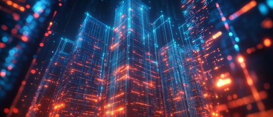 Fototapeta premium Digital Backbone, Cloud Computing and Digital Infrastructure