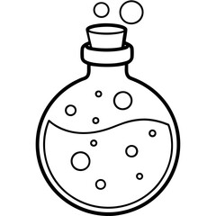 Bubble-filled Potion Bottle with Cork - Vector Art