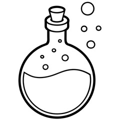 Bubble-filled Potion Bottle with Cork - Vector Art