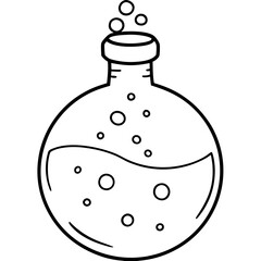 Bubble-filled Potion Bottle with Cork - Vector Art