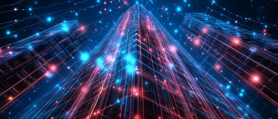 Fototapeta premium Digital Backbone, Cloud Computing and Digital Infrastructure