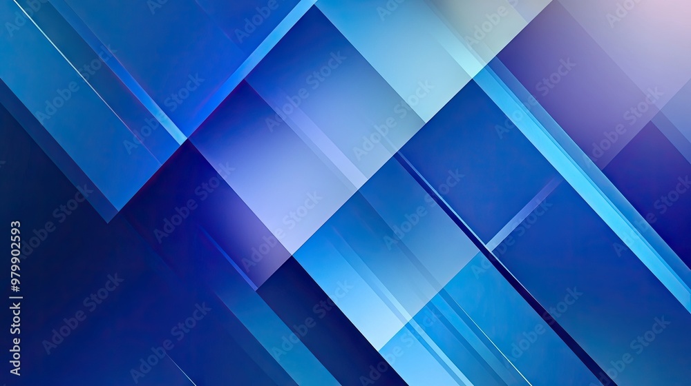 Fototapete a vibrant blue abstract background with sharp geometric lines and soft gradients for a bold, clean d