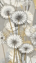 Obraz premium abstract painting dandelion flower 