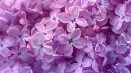 Obraz premium Lilac flowers in full bloom Macro abstract backdrop