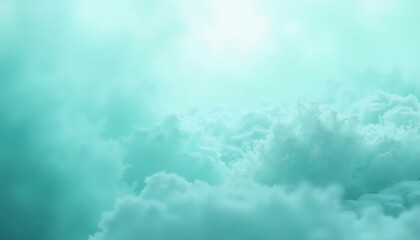 Fototapeta premium swirling mist in soft turquoise, with copy space, abstract texture