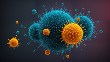 Obraz premium Viruses, illness and sickness visualization