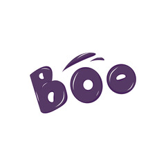 Boo inscription. Halloween. autumn concept. Isolated illustration for card, postcard, cover. EPS 10