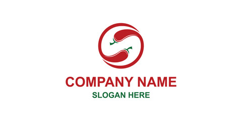company logo with chili concept, premium vector