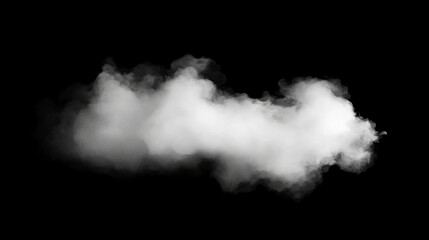Vector illustration depicting a realistic depiction of white fog or smoke against a black backdrop. The image captures the ethereal and atmospheric qualities of the subject