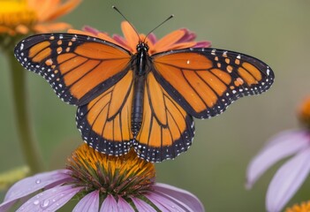 Monarch butterfly with wings spread