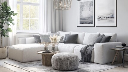 Modern White Living Room Interior Design