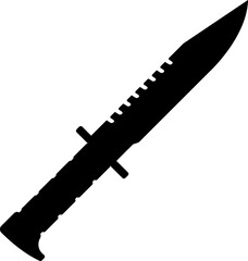 Army knife black silhouette.