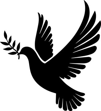 recommend clip art: Dove of peace with olive branch silhouette.